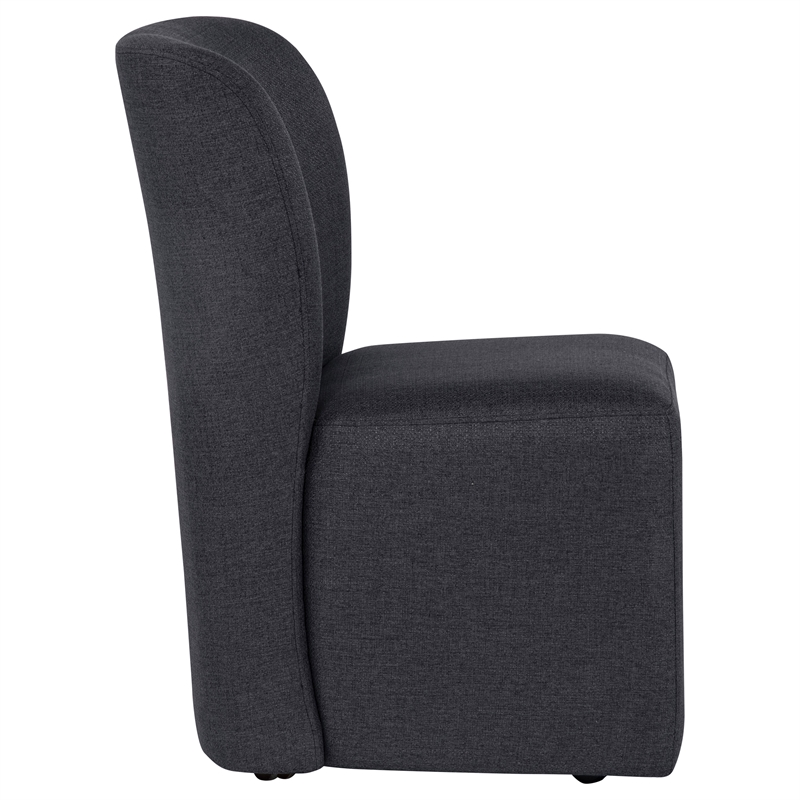 Pemberly Row 19.75'' Fabric Upholstered Dining Side Chair in Charcoal