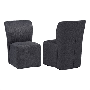 Pemberly Row 19.75'' Fabric Upholstered Dining Side Chair in Charcoal
