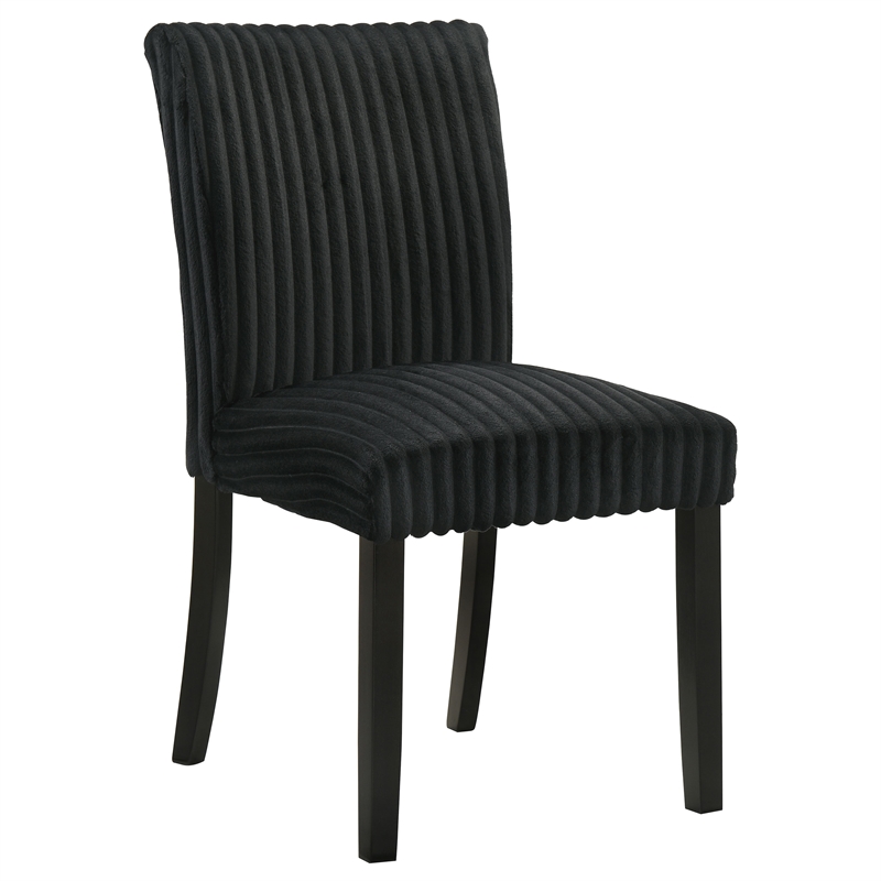 Pemberly Row 20.25'' Fabric Upholstered Dining Side Chair in Black