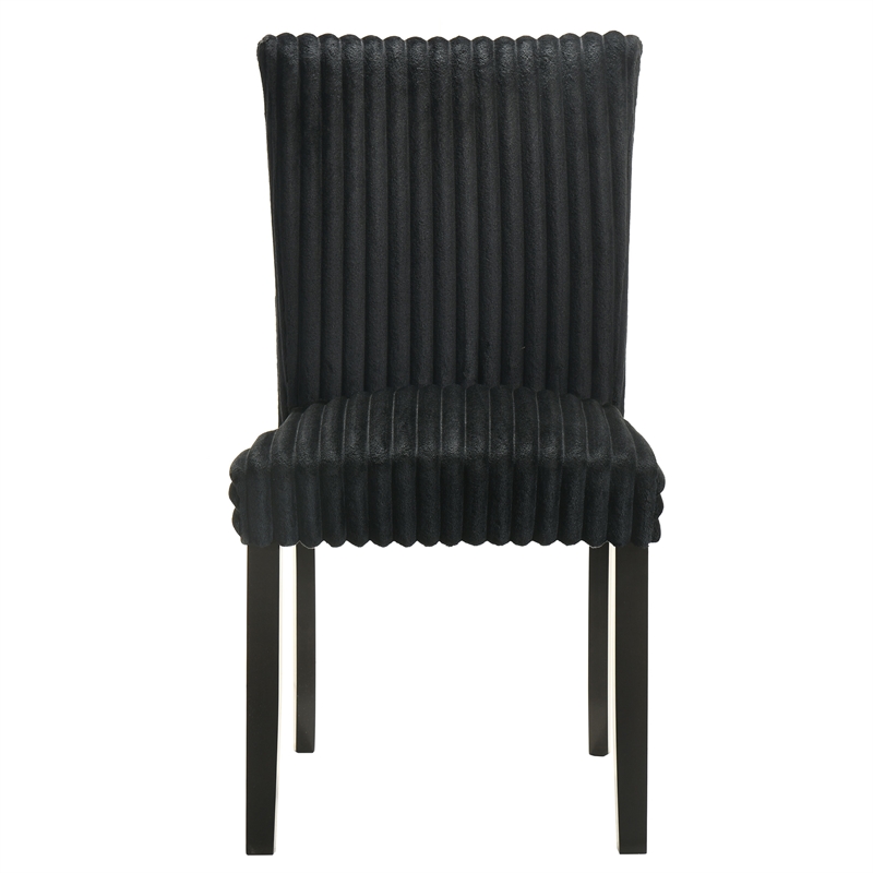 Pemberly Row 20.25'' Fabric Upholstered Dining Side Chair in Black