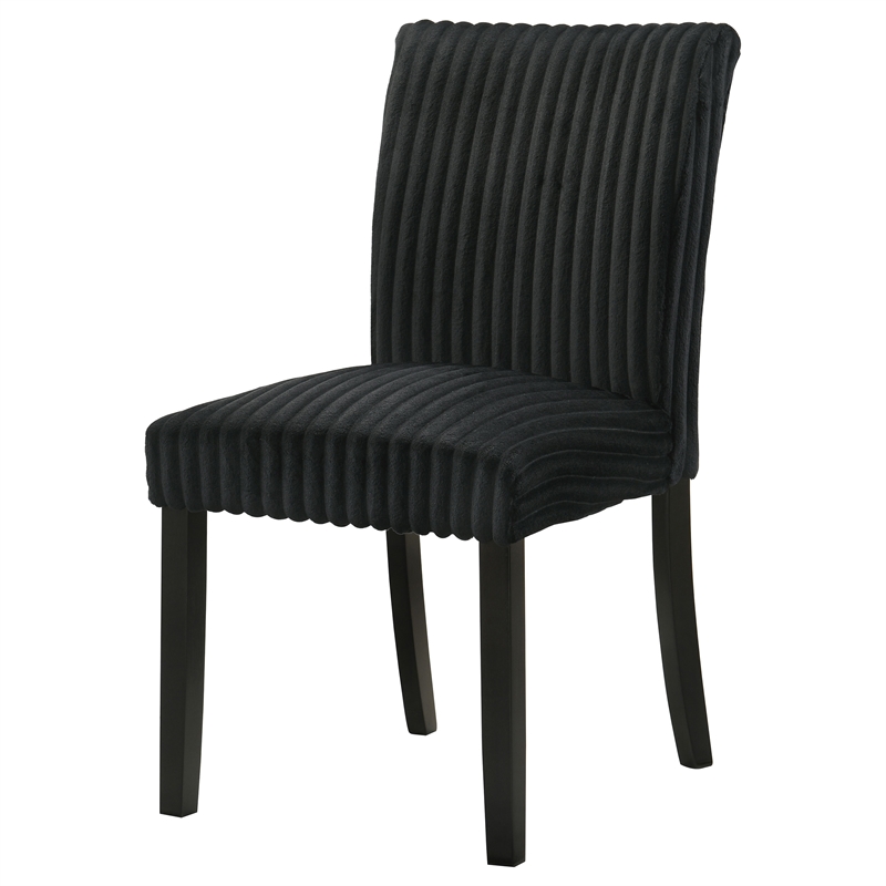 Pemberly Row 20.25'' Fabric Upholstered Dining Side Chair in Black