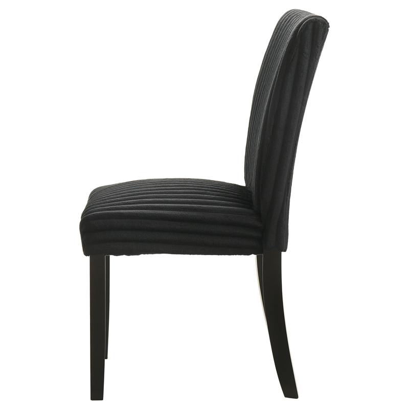 Pemberly Row 20.25'' Fabric Upholstered Dining Side Chair in Black