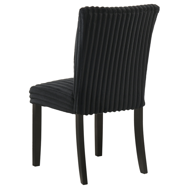 Pemberly Row 20.25'' Fabric Upholstered Dining Side Chair in Black