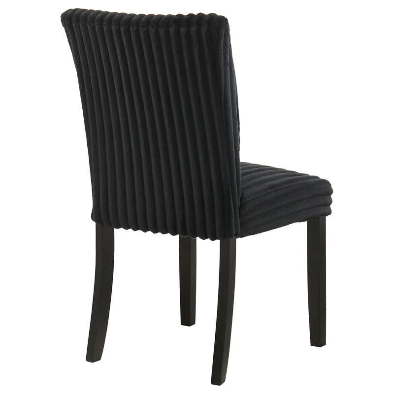 Pemberly Row 20.25'' Fabric Upholstered Dining Side Chair in Black
