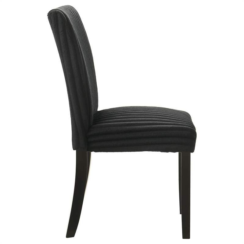 Pemberly Row 20.25'' Fabric Upholstered Dining Side Chair in Black