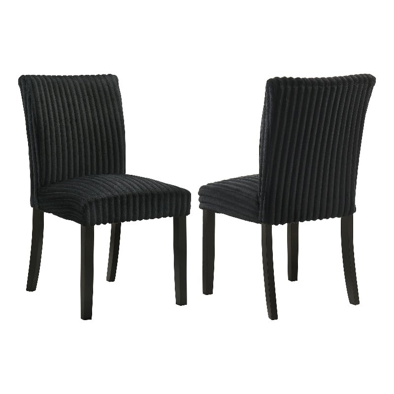 Pemberly Row 20.25'' Fabric Upholstered Dining Side Chair in Black
