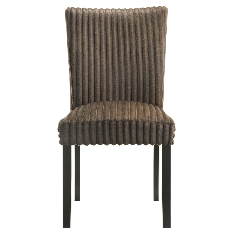 Pemberly Row 20.25'' Fabric Upholstered Dining Side Chair in Chocolate