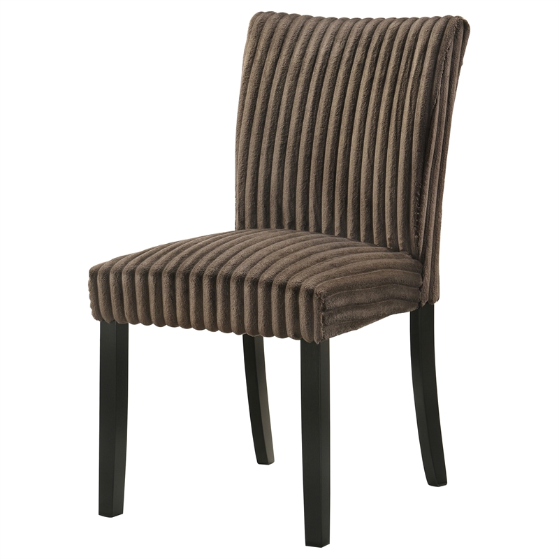 Pemberly Row 20.25'' Fabric Upholstered Dining Side Chair in Chocolate