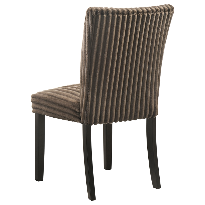 Pemberly Row 20.25'' Fabric Upholstered Dining Side Chair in Chocolate