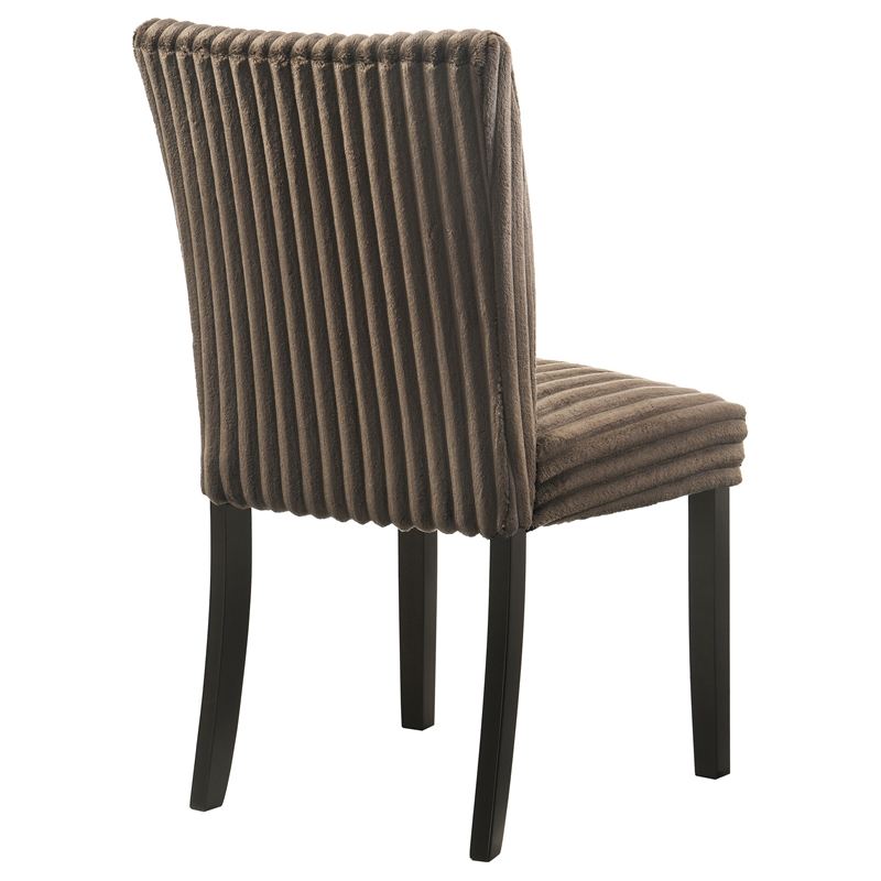 Pemberly Row 20.25'' Fabric Upholstered Dining Side Chair in Chocolate