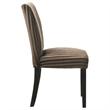 Pemberly Row 20.25'' Fabric Upholstered Dining Side Chair in Chocolate