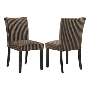 Pemberly Row 20.25'' Fabric Upholstered Dining Side Chair in Chocolate