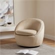 Pemberly Row Contemporary Velvet Upholstered Swivel Accent Chair in Camel