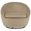 Pemberly Row Contemporary Velvet Upholstered Swivel Accent Chair in Camel