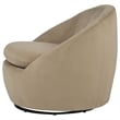 Pemberly Row Contemporary Velvet Upholstered Swivel Accent Chair in Camel