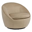 Pemberly Row Contemporary Velvet Upholstered Swivel Accent Chair in Camel