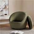 Pemberly Row Contemporary Velvet Upholstered Swivel Accent Chair in Olive