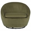 Pemberly Row Contemporary Velvet Upholstered Swivel Accent Chair in Olive