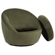 Pemberly Row Contemporary Velvet Upholstered Swivel Accent Chair in Olive