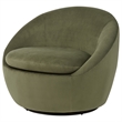 Pemberly Row Contemporary Velvet Upholstered Swivel Accent Chair in Olive