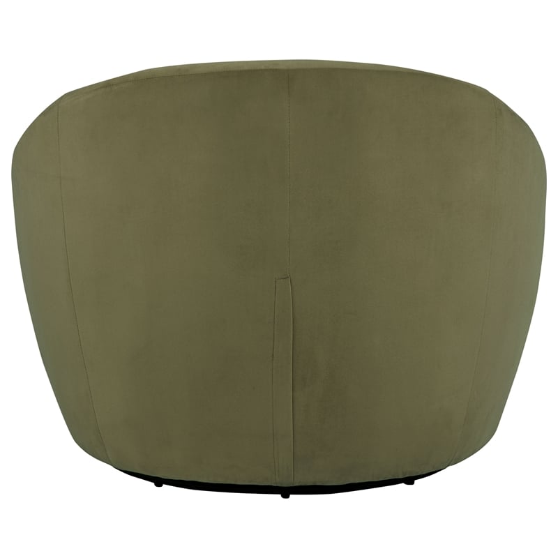 Pemberly Row Contemporary Velvet Upholstered Swivel Accent Chair in Olive