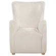 Pemberly Row Faux Fur Fabric Wingback Lounge Accent Chair in Ivory