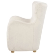 Pemberly Row Faux Fur Fabric Wingback Lounge Accent Chair in Ivory