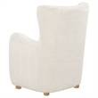 Pemberly Row Faux Fur Fabric Wingback Lounge Accent Chair in Ivory
