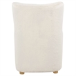 Pemberly Row Faux Fur Fabric Wingback Lounge Accent Chair in Ivory