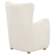 Pemberly Row Faux Fur Fabric Wingback Lounge Accent Chair in Ivory