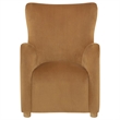 Pemberly Row Velvet Wingback Lounge Accent Chair in Cognac Brown