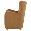 Pemberly Row Velvet Wingback Lounge Accent Chair in Cognac Brown
