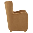 Pemberly Row Velvet Wingback Lounge Accent Chair in Cognac Brown