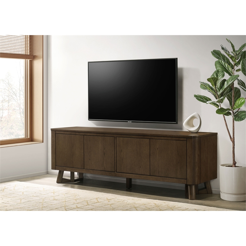 Pemberly Row 4-Door Wood TV Stand Media Console for TVs up to 75