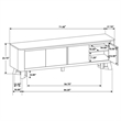 Pemberly Row 4-Door Wood TV Stand Media Console for TVs up to 75
