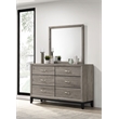 Pemberly Row 6-Drawer Transitional Wood Dresser and Mirror in Light Taupe