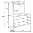 Pemberly Row 6-Drawer Transitional Wood Dresser and Mirror in Light Taupe