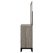 Pemberly Row 6-Drawer Transitional Wood Dresser and Mirror in Light Taupe