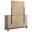 Pemberly Row 6-Drawer Transitional Wood Dresser and Mirror in Light Taupe