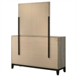 Pemberly Row 6-Drawer Transitional Wood Dresser and Mirror in Light Taupe