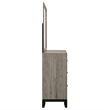 Pemberly Row 6-Drawer Transitional Wood Dresser and Mirror in Light Taupe