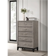 Pemberly Row 5-Drawer Transitional Wood Chest of Drawers in Light Taupe