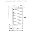 Pemberly Row 5-Drawer Transitional Wood Chest of Drawers in Light Taupe