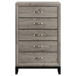 Pemberly Row 5-Drawer Transitional Wood Chest of Drawers in Light Taupe