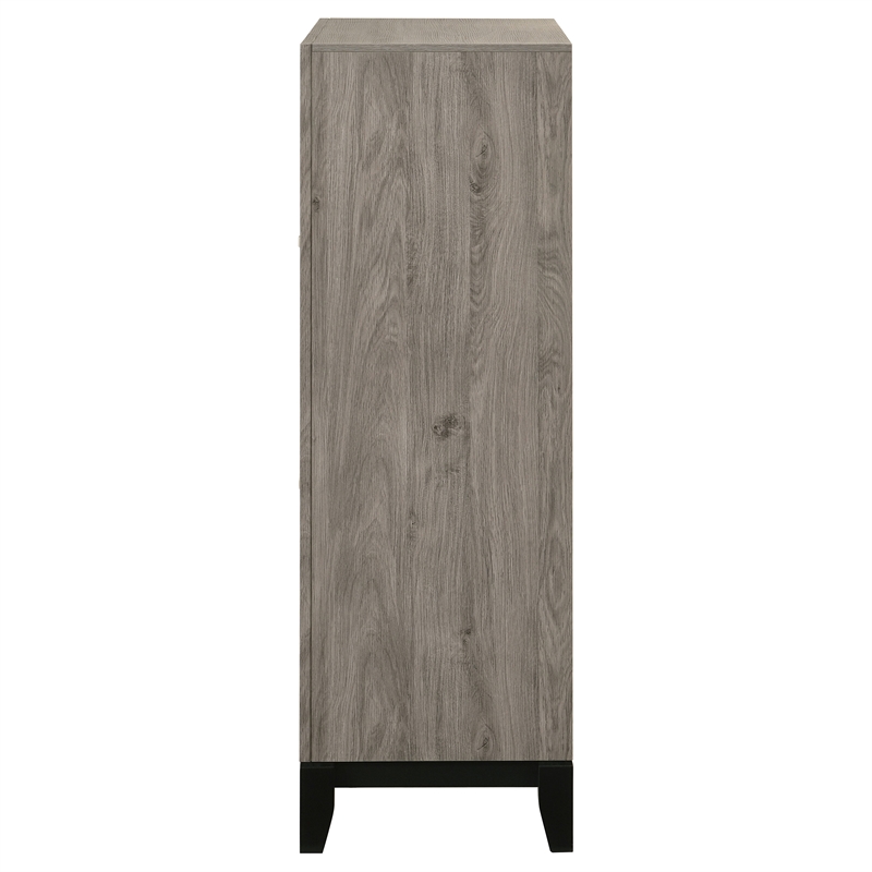 Pemberly Row 5-Drawer Transitional Wood Chest of Drawers in Light Taupe