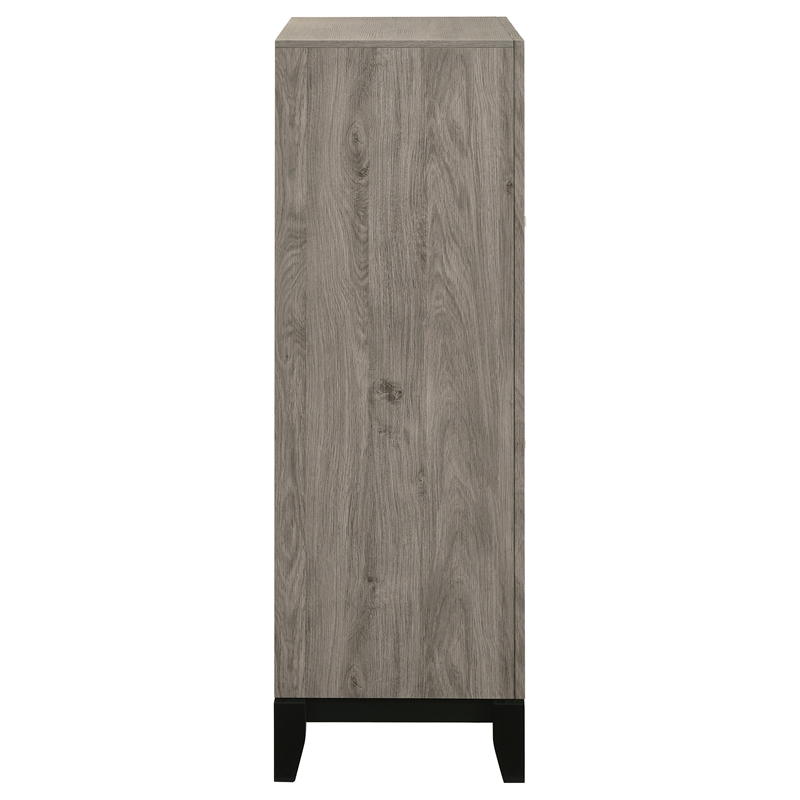 Pemberly Row 5-Drawer Transitional Wood Chest of Drawers in Light Taupe