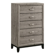 Pemberly Row 5-Drawer Transitional Wood Chest of Drawers in Light Taupe