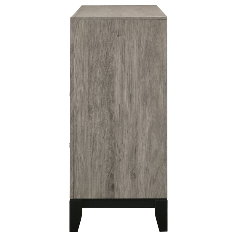 Pemberly Row 6-Drawer Transitional Wood Dresser Cabinet in Light Taupe