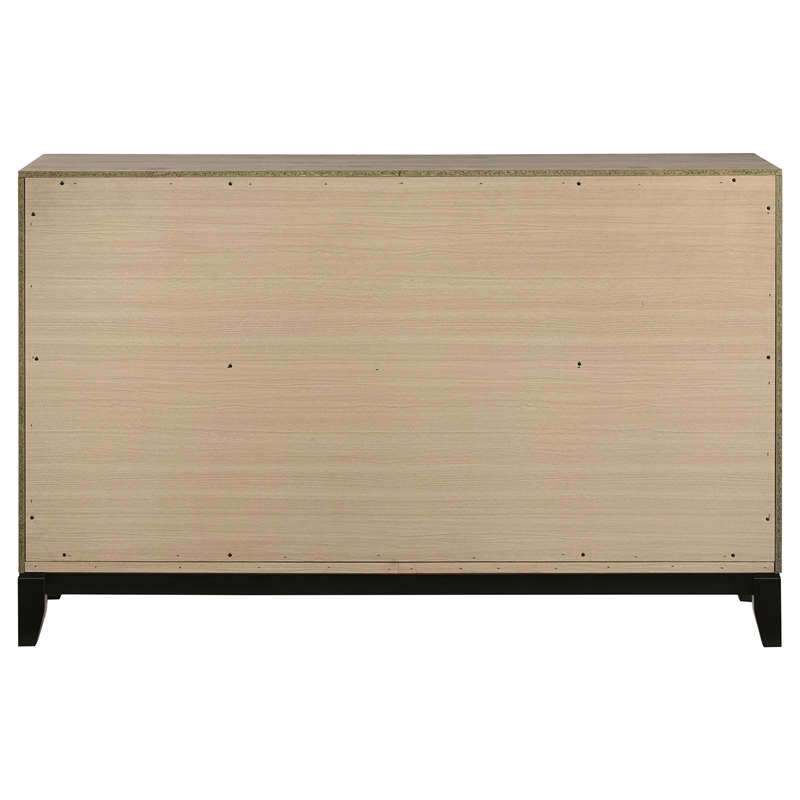 Pemberly Row 6-Drawer Transitional Wood Dresser Cabinet in Light Taupe
