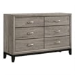 Pemberly Row 6-Drawer Transitional Wood Dresser Cabinet in Light Taupe